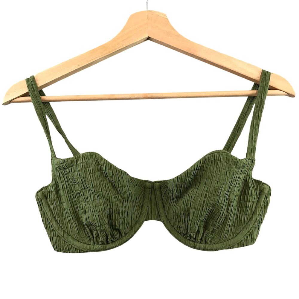 Olive Green Textured bikini top